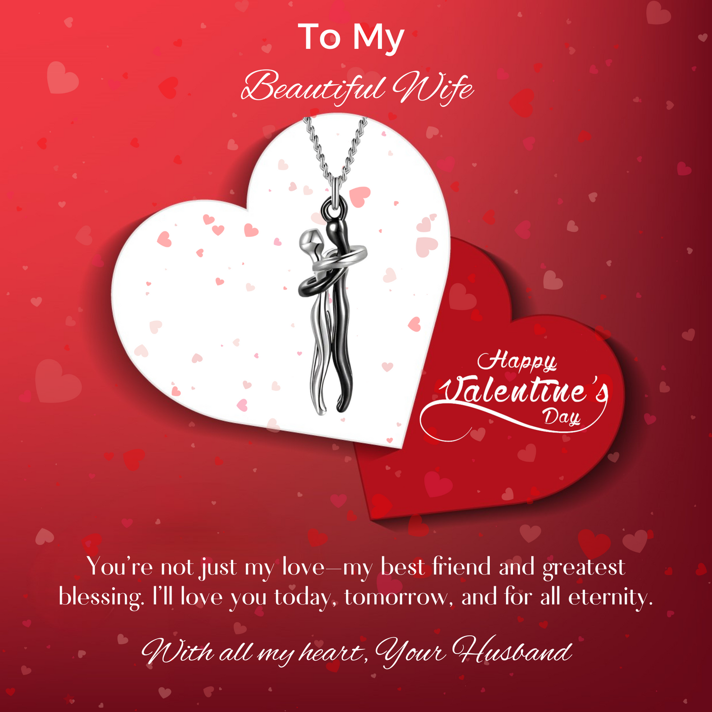 Hug Necklace + FREE Message Card & Surprise Gift Box